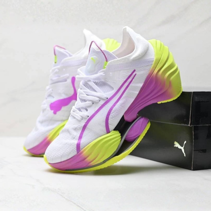 Puma Fast-RB Nitro Elite - Branco/Roxo/Verde Neon