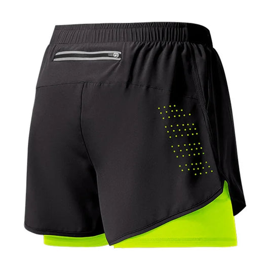 Shorts Masculino 2 em 1 MaxRun Fort Secagem Rápida e Camada Dupla