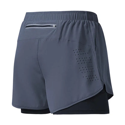 Shorts Masculino 2 em 1 MaxRun Fort Secagem Rápida e Camada Dupla