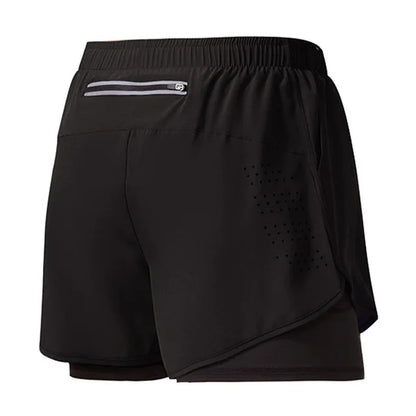 Shorts Masculino 2 em 1 MaxRun Fort Secagem Rápida e Camada Dupla
