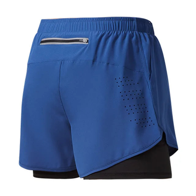 Shorts Masculino 2 em 1 MaxRun Fort Secagem Rápida e Camada Dupla