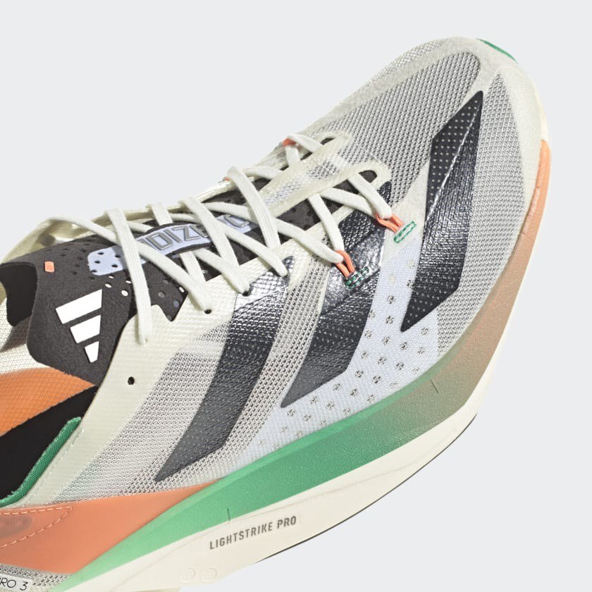 Adidas Adizero Adios Pro 3 - Branco/Preto/Fusão Coral