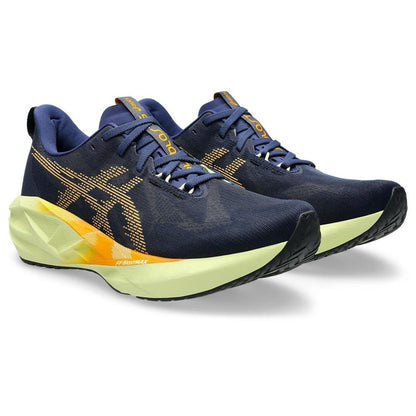 Asics Novablast 5 - Azul Marinho com Verde e Laranja